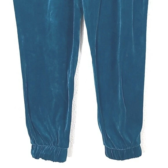Pantalones de terciopelo verde azulado juvenil JUICY COUTURE con logotipo bordado plateado, talla 16 XL Foto 3 de 4