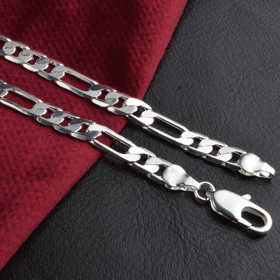 Silver Plated Link Bracelet Vintage Style Silver Chain Bracelet Men