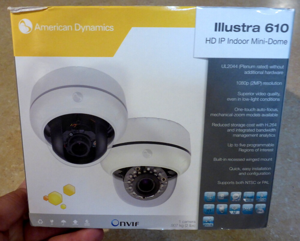 New Tyco American Dynamics Illustra 610 HD Mini Dome IP CCTV