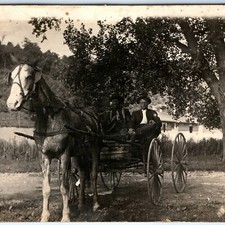 ID'd c1910s 2 Men & Bronco the Horse RPPC Bill Wilkinson Harry Hubler Photo A154