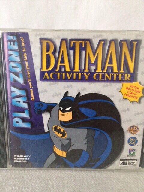 1996 Play Zone Batman Activity Center CD-Rom Windows Mac - Good Free Shipping