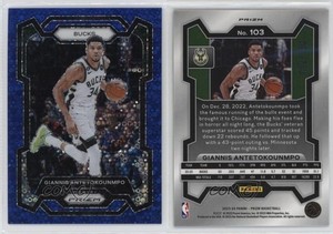 2023-24 Panini Prizm Fast Break Blue Prizm /150 Giannis Antetokounmpo #103