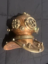 Antique USA Navy Copper Divers Diving Helmet Sea Solid Brass Desk Vintage Décor.