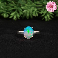 Multi Fire Opal Gemstone 925 Sterling Silver Ring Handmade Jewelry Ring For Gift