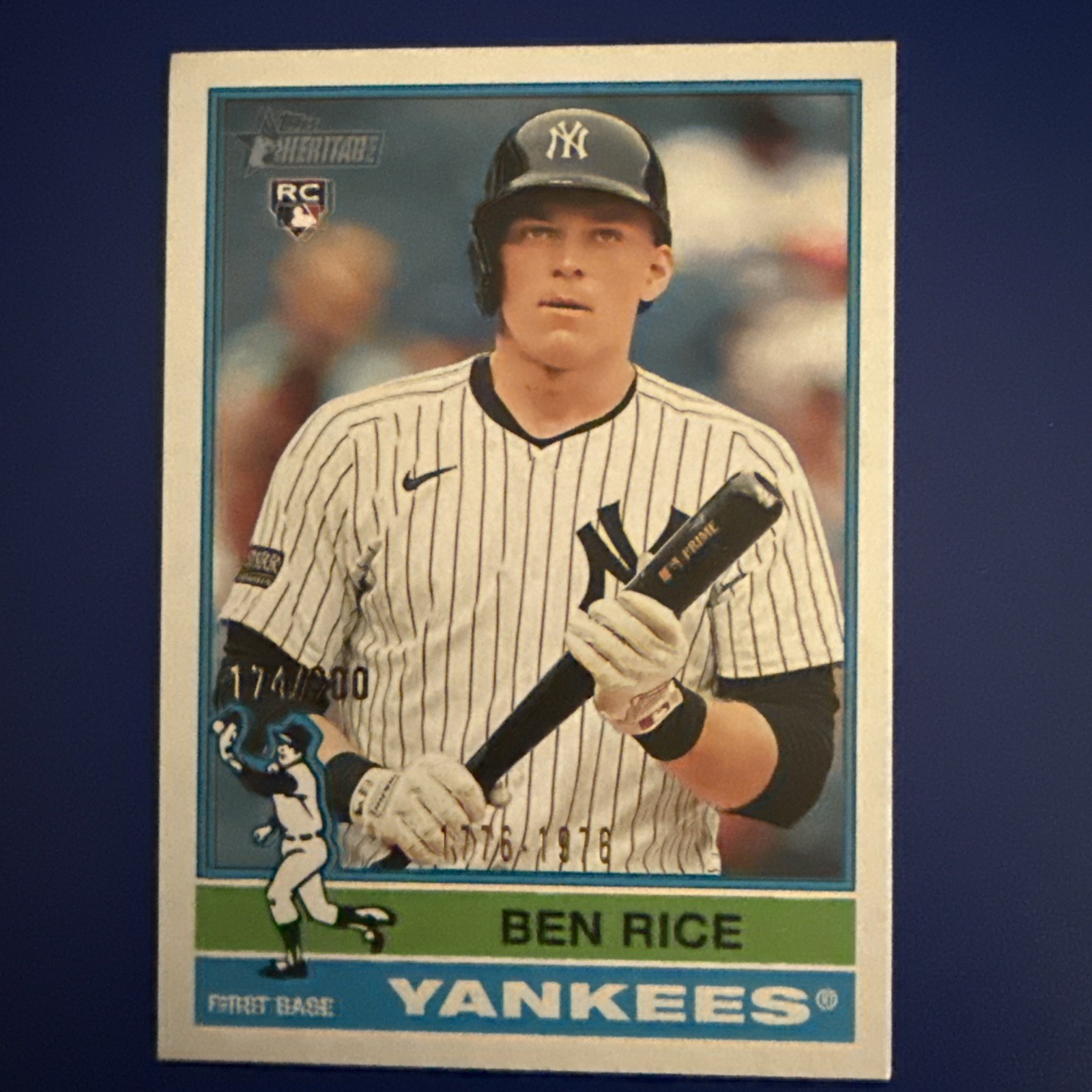 2025 Topps Heritage Bicentennial #406 Ben Rice SP RC #/200 Yankees