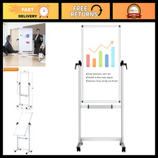 Double-Sided Magnetic Mobile Whiteboard 48x24" - Portable, Adjustable Stand, Alu