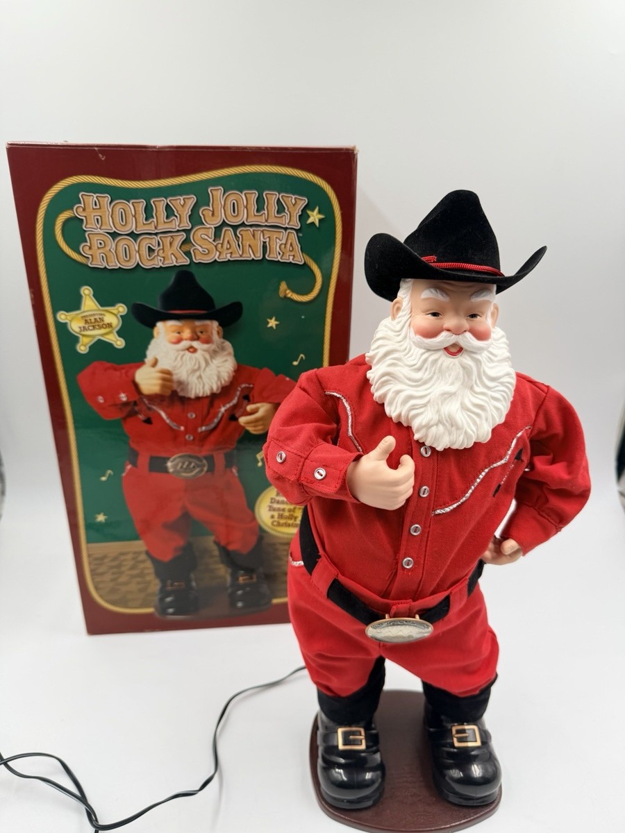 Holly Jolly Rock Santa Animated Dancing Cowboy Alan Jackson 1999