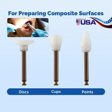 40Pcs/Box Dental Composite Polishing Finishing Cup Point Disc Polisher 15000rpm