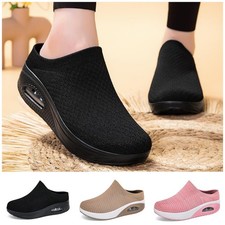 Womens Slip On Walking Trainers Memory Foam Arch Support Comfort Tennis UK Shoes