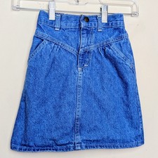 Vintage OshKosh B'Gosh 80s Denim Jean Skirt Made in USA Girls Size 4/5