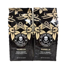 2pk Death Wish Coffee Co. Vanilla Flavored Ground Coffee 10oz Fair Trade BB 3/25