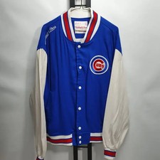Mitchell Ness Chicago Cubs Stadium Baseball Jacket Blue L