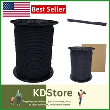 500ft Black Polyester Bungee Cord Marine Grade UV Resistant Shock Line Outdoor