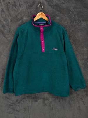 Vintage Patagonia Jacke Herren XL Hunter Grün Pink Snap T Synchilla Fleece Y2K 90