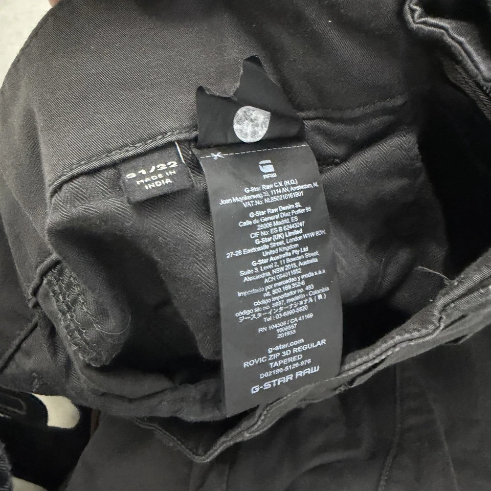 Pantalones cargo G-Star Raw Rovic 3D regulares cónicos, gris oscuro, para hombre 31x32, con defectos Foto 3 de 4