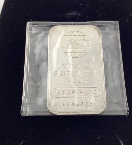 1   ENGELHARD 1 TROY OZ. .999 FINE SILVER BAR   BIG E. PK55208