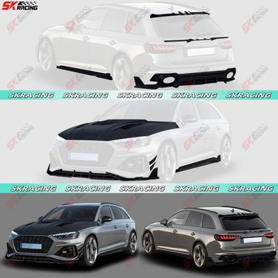 Hood Front Rear Bumper Lip Wing Dry Carbon Body Kits Fits Audi RS4 B9 Avant 20UP