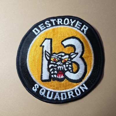 US Navy Destroyer Squadron 13 Patch DESRON Hissing Cat 4 Inches