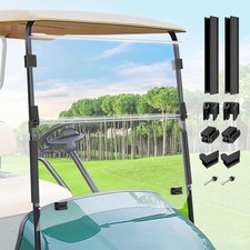 Panglong EZGO TXT Golf Cart Windshield Kit-Clear or Tinted, Fold Down Windshield