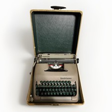 1950s Smith-Corona Sterling Portable Typewriter w/ Original Case w/ Green Keys thumbnail