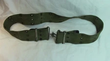 Vintage US ARMY Olive Drab Green Webbed Utility Belt for Canteen, Side Arm, Gear