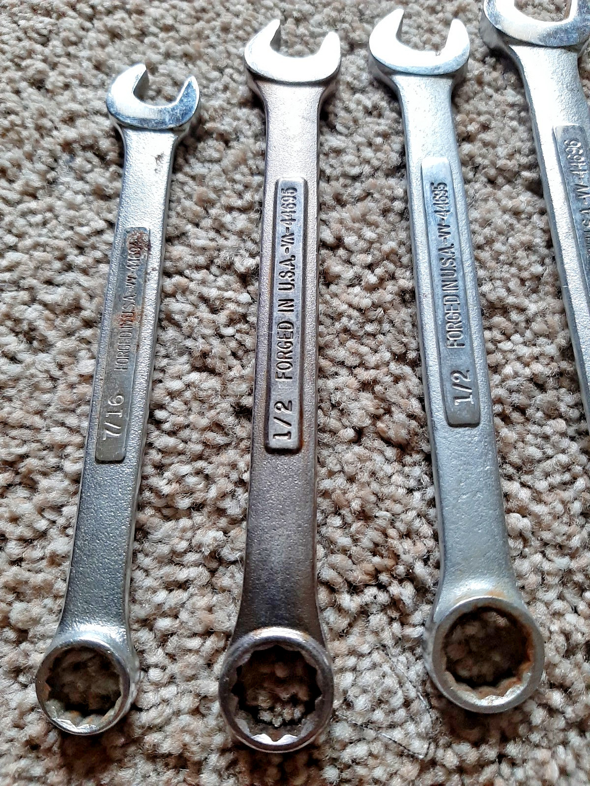 Vintage VA VV V series SEARS CRAFTSMAN 12pc SAE Wench Set 7/16" to 1" Forged USA