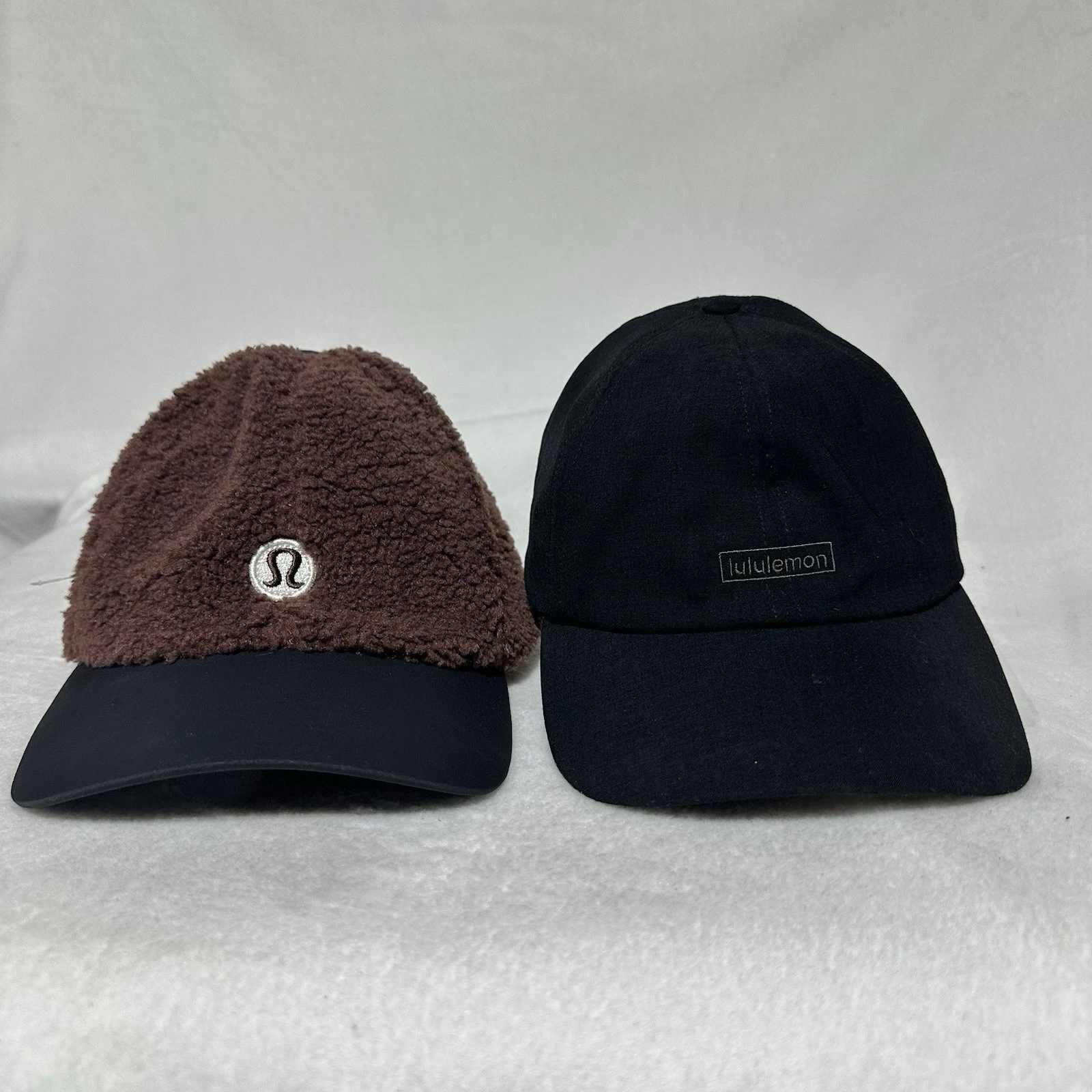 2 Lululemon Textured Fleece Ball Cap Plush New & Baller Hat Used One Size