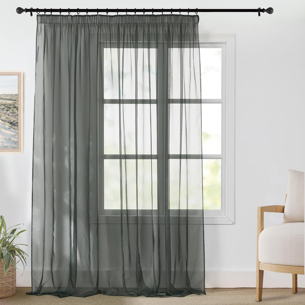 Transparente Gardinen KräUselband Wohnzimmer VorhäNge 245X140Cm 2Er Set-image