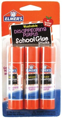 Elmer's Disappearing Purple School Glue Sticks, 0.21 oz Each, Clear,Purple 
