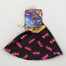 DC Batgirl Dress Mask Gauntlets Halloween 4-Piece Costume Girls S 6-6X NWT NEW