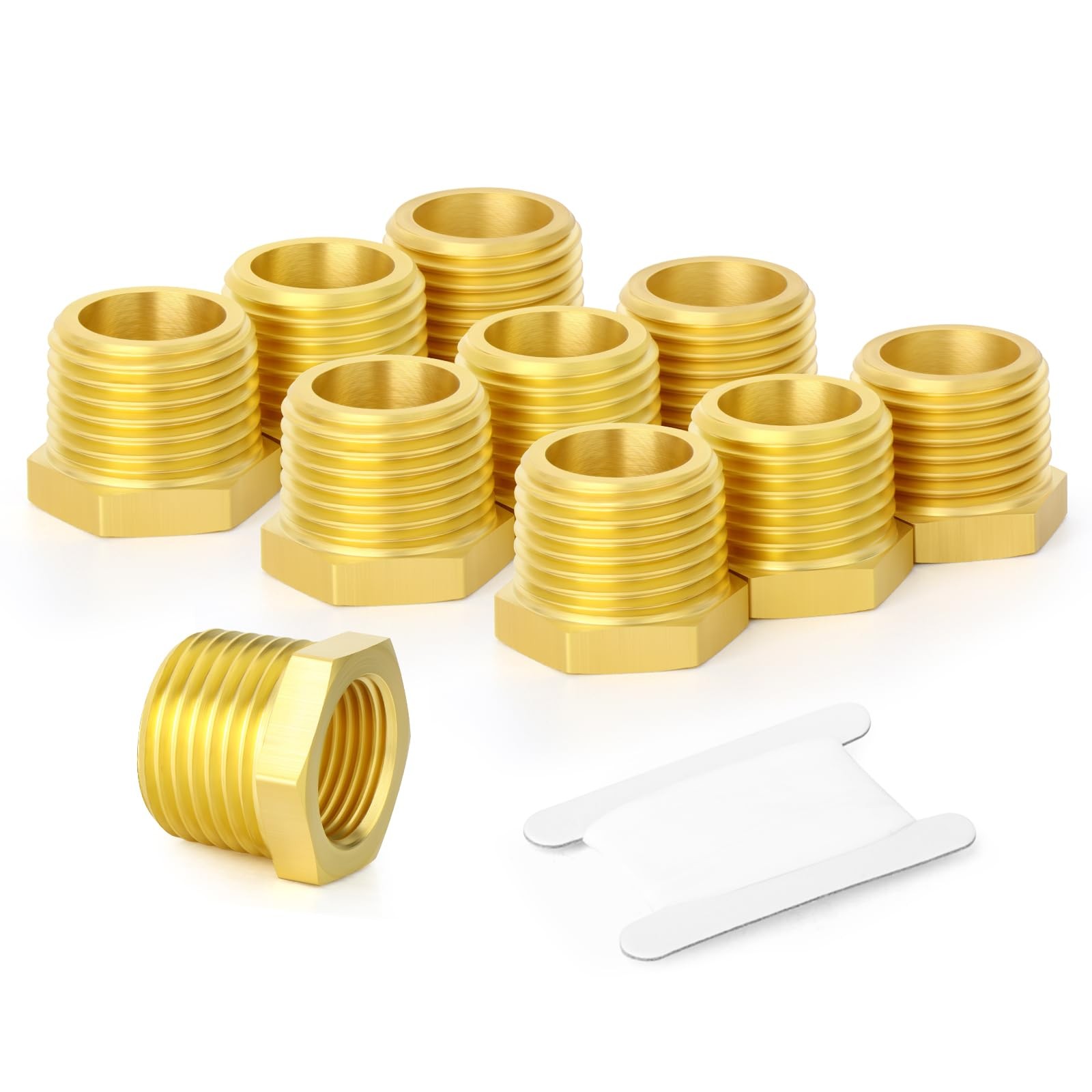 Raccord laiton 3/8 mâle x 1/4 femelle BSP à pas hexagonal robuste pour jonction étanche