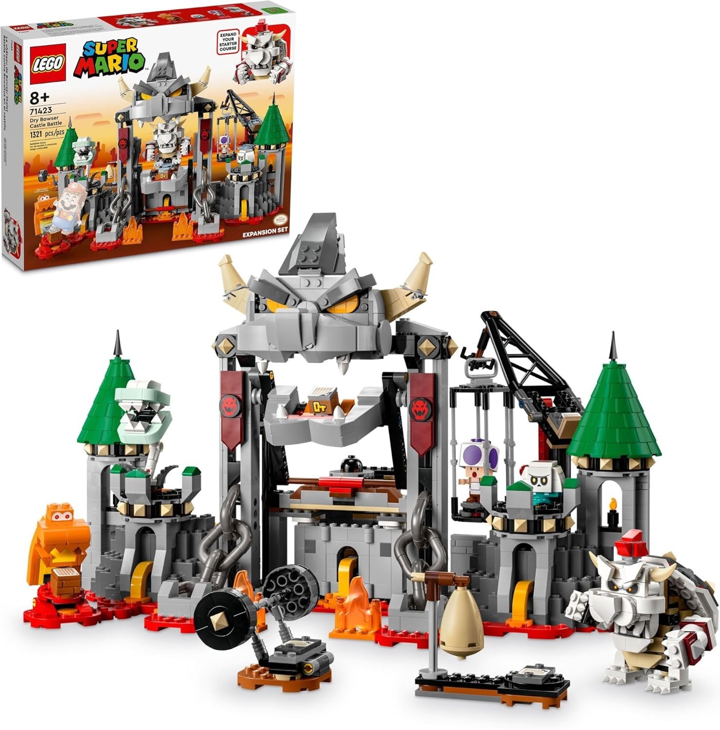 LEGO 71423 Super Mario Dry Bowser Castle Battle Expansion Set - Brand New!