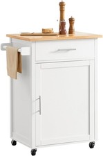 Kitchen Island Trolley on Wheels Storage Cart with Drawer Cabinet Worktop