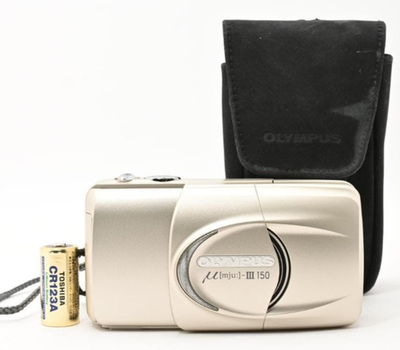 Olympus mju III 150 37.5-150mm Film Camera Gold w/ Case Battery