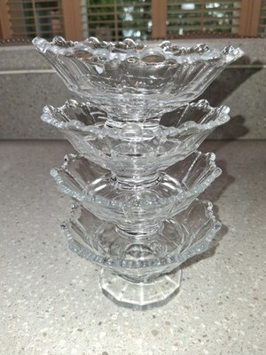 Vintage Scalloped Edge Glass Custard/Sherbet Dish, pristine condition