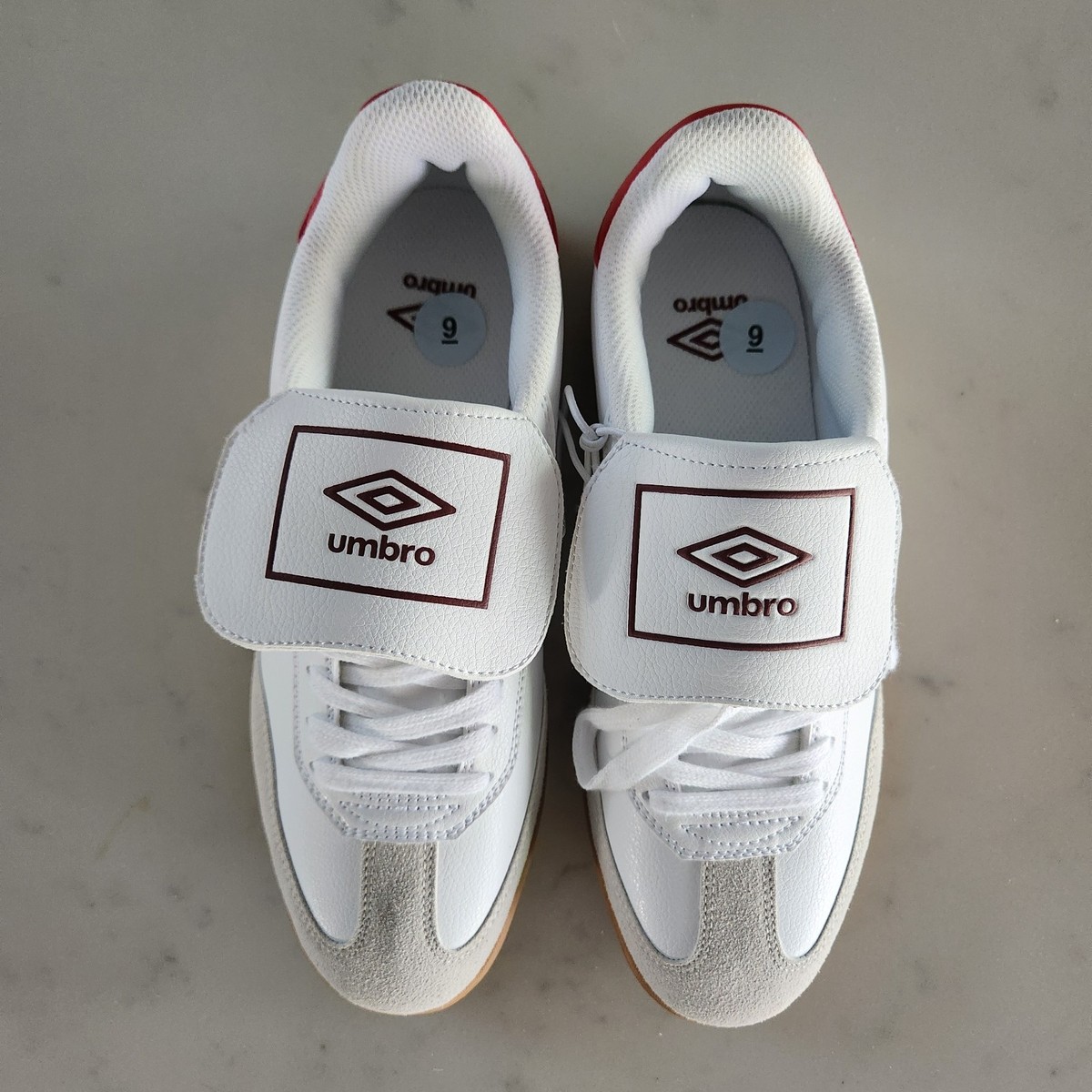 Umbro - TX White Red Soccer Sneakers Low Laces Mens Athletic 