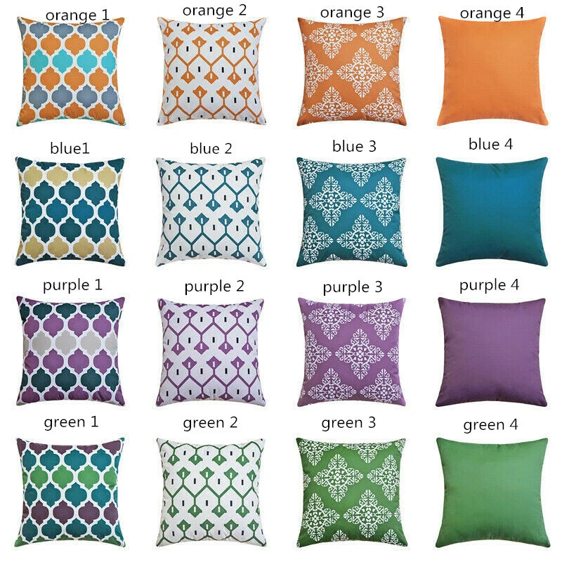 16" 18" 20" 24" Waterproof Cushion Cover Pillow Case Throw Outdoor Home Decor - Imagen 2 de 4