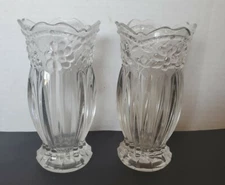 Set of 2 Studio Nova Bud Vases Floral Lace 5" Tall 