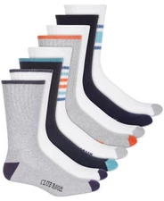 Men's striped crew socks by Club Room, 8 Pack, Size 10-13