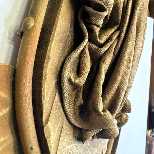 Vtg Hand Crafted Molded Fabric  Cherubs Angel Wall Art 12 1/4” X 5 3/4” Set Of 2 - Picture 8 of 14