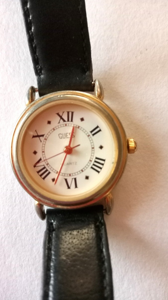 1989 Vintage Guess women’s Watch Roman Numeral Gold Tone Bezel w/White Dial $_12.JPG?set_id=880000500F main image 3