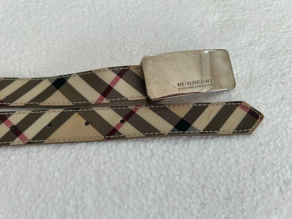 RS# Burberry belt nova check beige for women skinny 40 Inches - Image 4 of 4