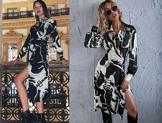 Horse print midi clearance dress