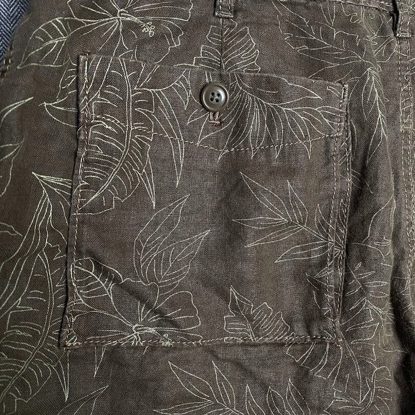 Pantalones Cortos Old Navy Para Hombre 36 Marrón Carga Estampado Floral Plantas Tropicales Naturales Foto 4 de 4