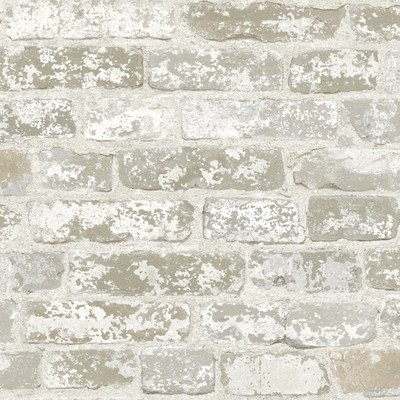Grey and White Brick with Age Sure Strip Wallpaper RB4304
