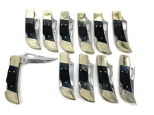 Frost Cutlery Lockback Folding Knife 41/2" Stainless Blade Red Pick Bone FCLB1