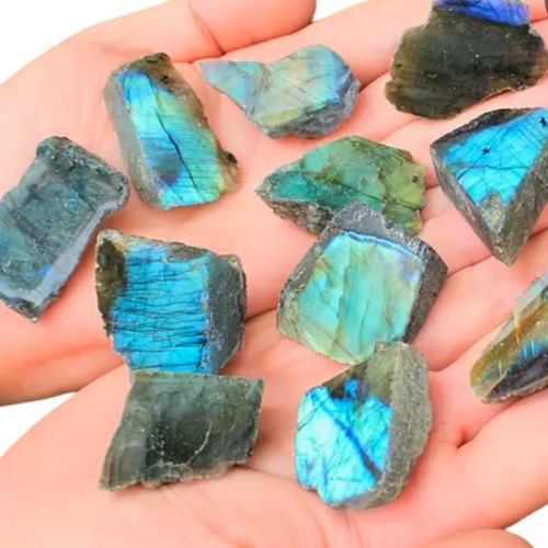 Labradorite Pietra Vera Naturale Levigata 1 Lato Cristalloterapia Meditazione - Foto 3 di 5