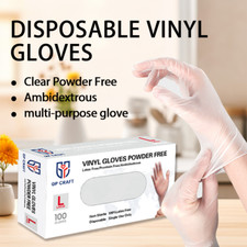 GP Craft Disposable Clear Vinyl Gloves, Latex-Free Powder-Free Gloves 1000pcs