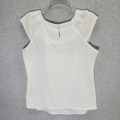 Milano Top Women Small White Sleeveless Pleated Airy Lightweight Career  Dressy | eBay