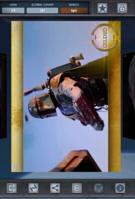 Star Wars Card Trader - 2019 Gilded Galaxy S2 Boba Fett Epic 381cc